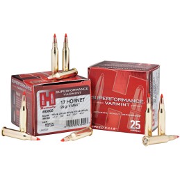 Hornady 83005 Superformance Varmint  17 Hornet 20 gr Hornady V Max 25 Per Box 10 Case