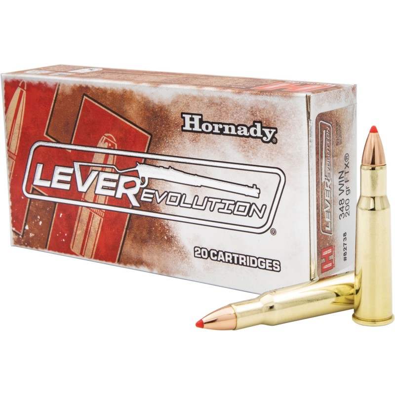 Hornady 82738 LEVERevolution  348 Win 200 gr Flex Tip eXpanding 20 Per Box 10 Case