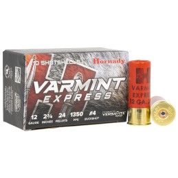 Hornady 86243 Varmint Express  12 Gauge 2.75 4 Buck Shot 10 Per Box 10 Case