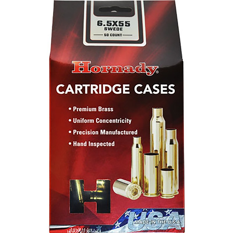 Hornady 86263 Unprimed Cases Cartridge 6.5x55 Swedish Rifle Brass