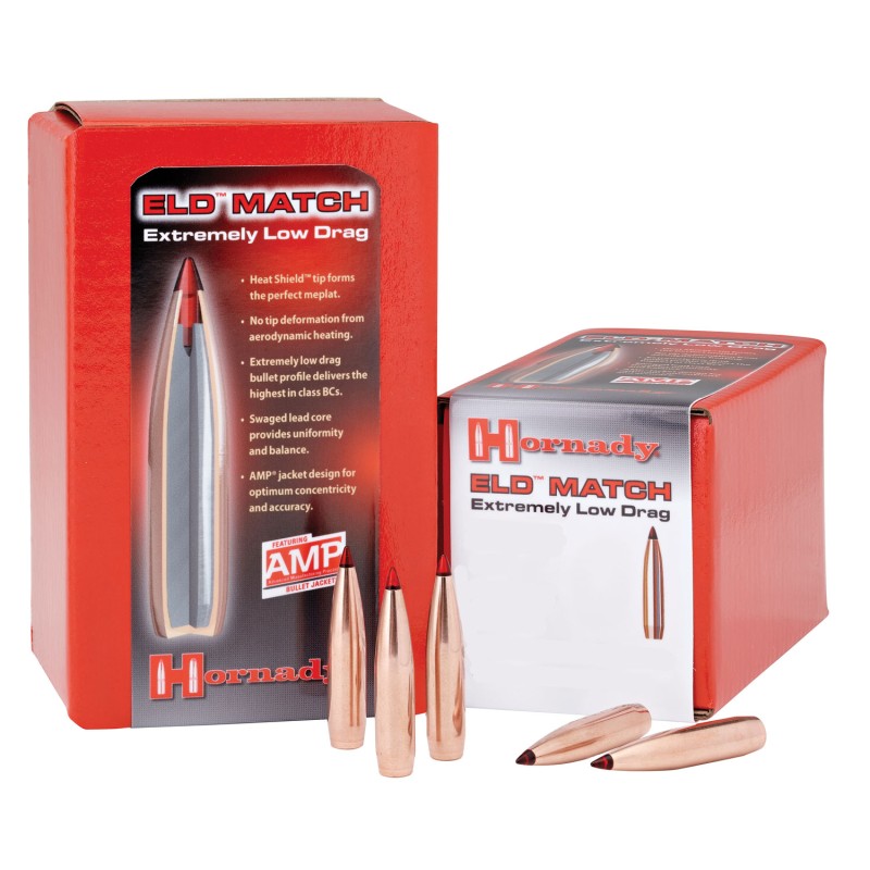 Hornady 26331 ELD Match  6.5mm .264 140 gr Extremely Low Drag Match 100 Per Box 15 Case