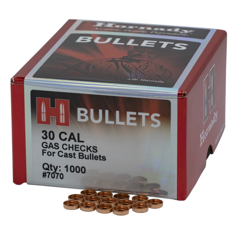 Hornady 7070 CrimpOn Gas Checks 30 Cal Cast Bullets 1000 Per Box