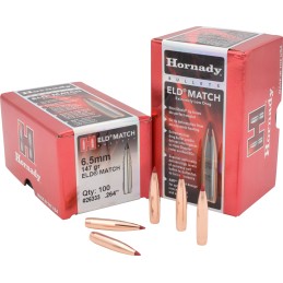 Hornady 26333 ELD Match  6.5mm .264 147 gr Extremely Low Drag Match 100 Per Box 15 Case