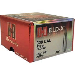 Hornady 33210 ELDX  338 Cal .338 230 gr Extremely Low Drag eXpanding 100 Per Box 15 Case