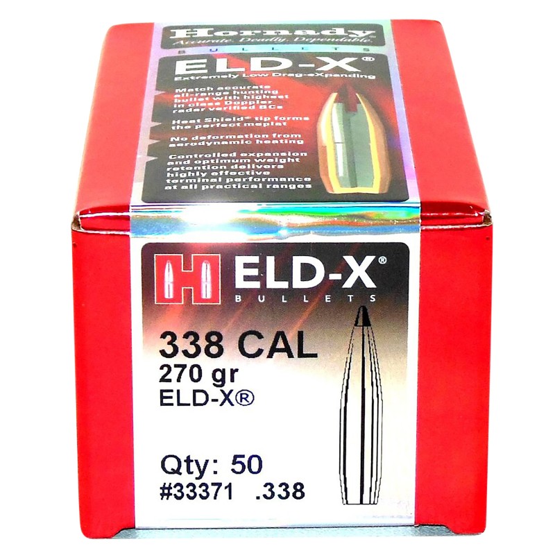 Hornady 33371 ELDX  338 Cal .338 270 gr Extremely Low Drag eXpanding 50 Per Box 15 Case