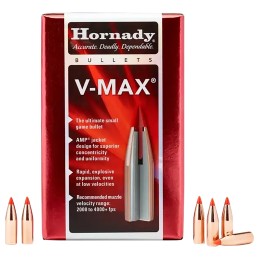 Hornady 22272 VMax Varmint 22 Cal .224 55 gr V Max 100 Per Box 40 Case