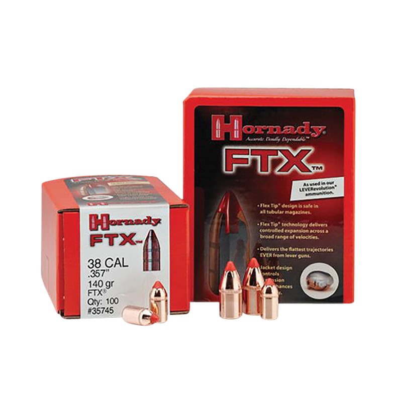 Hornady 35745 FTX  38 Cal .357 140 gr Flex Tip eXpanding 100 Per Box 15 Case