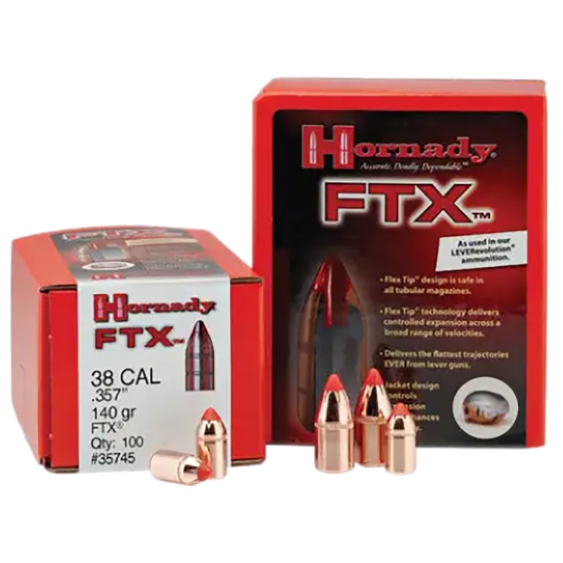 Hornady 44105 FTX  44 Cal .430 225 gr Flex Tip eXpanding 100 Per Box 15 Case