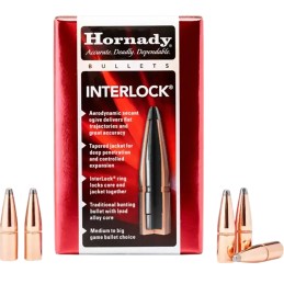 Hornady 3090 InterLock  30 Cal .308 220 gr Round Nose 100 Per Box 15 Case