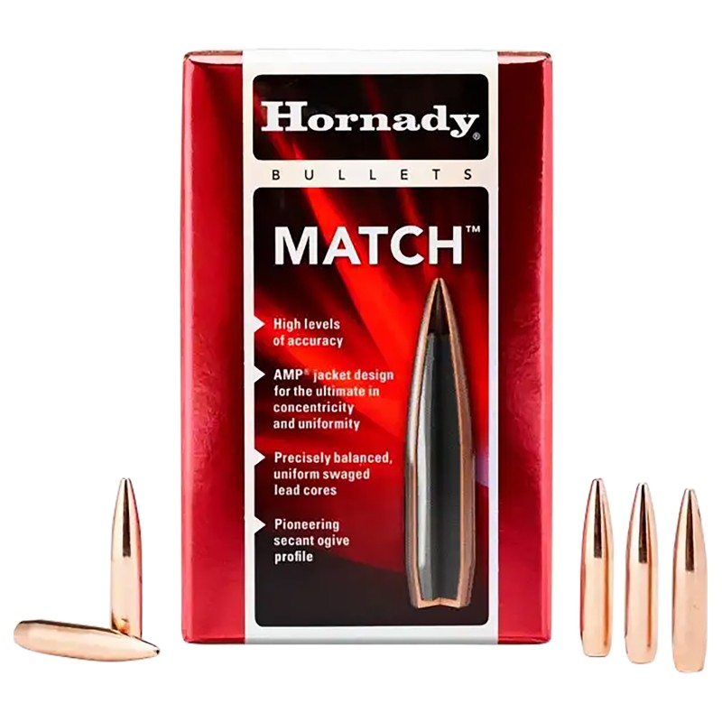 Hornady 30733 Match  30 Cal .308 208 gr Hollow Point Boat Tail Match 100 Per Box 15 Case