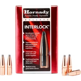 Hornady 3236 InterLock  8mm .323 195 gr Spire Point 100 Per Box 15 Case