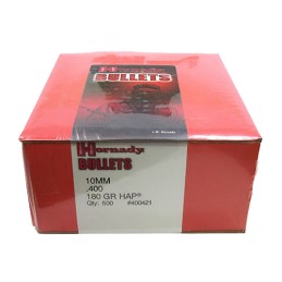 Hornady 400421 HAP  10mm Auto .400 180 gr Hollow Point 500 Per Box 2 Case