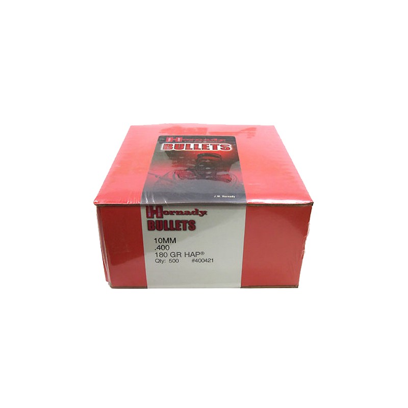 Hornady 400421 HAP  10mm Auto .400 180 gr Hollow Point 500 Per Box 2 Case