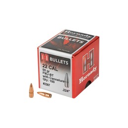 Hornady 2267 Traditional  22 Cal .224 55 gr Full Metal Jacket Boat Tail 100 Per Box 40 Case