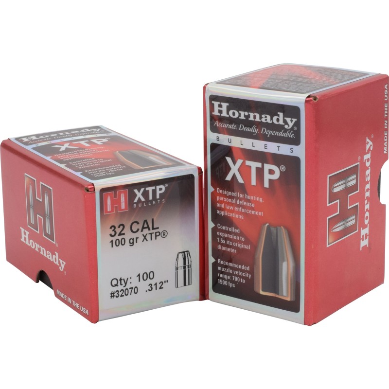 Hornady 32070 XTP  32 Cal .312 100 gr Hollow Point 100 Per Box 25 Case