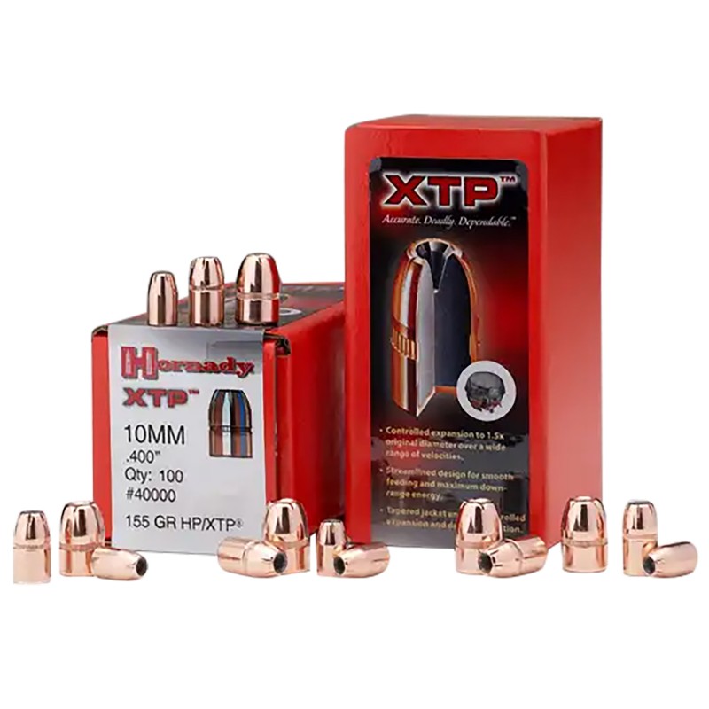 Hornady 40000 XTP  10mm Auto .400 155 gr Hollow Point XTP 100 Per Box 25 Case