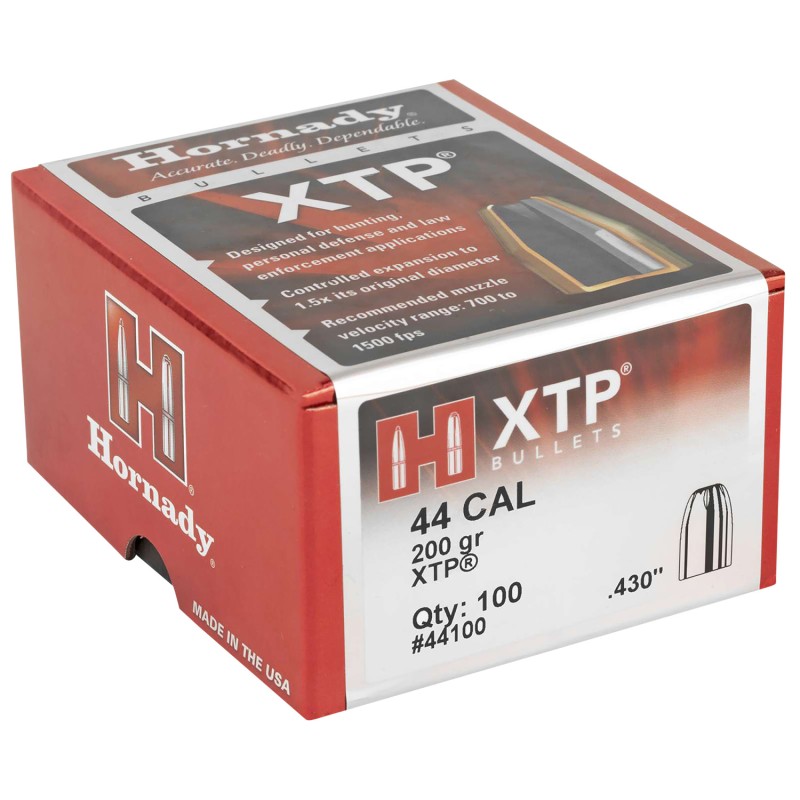 Hornady 44100 XTP  44 Cal .430 200 gr Hollow Point 100 Per Box 15 Case