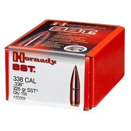 Hornady 33202 SST  338 Cal .338 225 gr Super Shock Tip 100 Per Box 15 Case