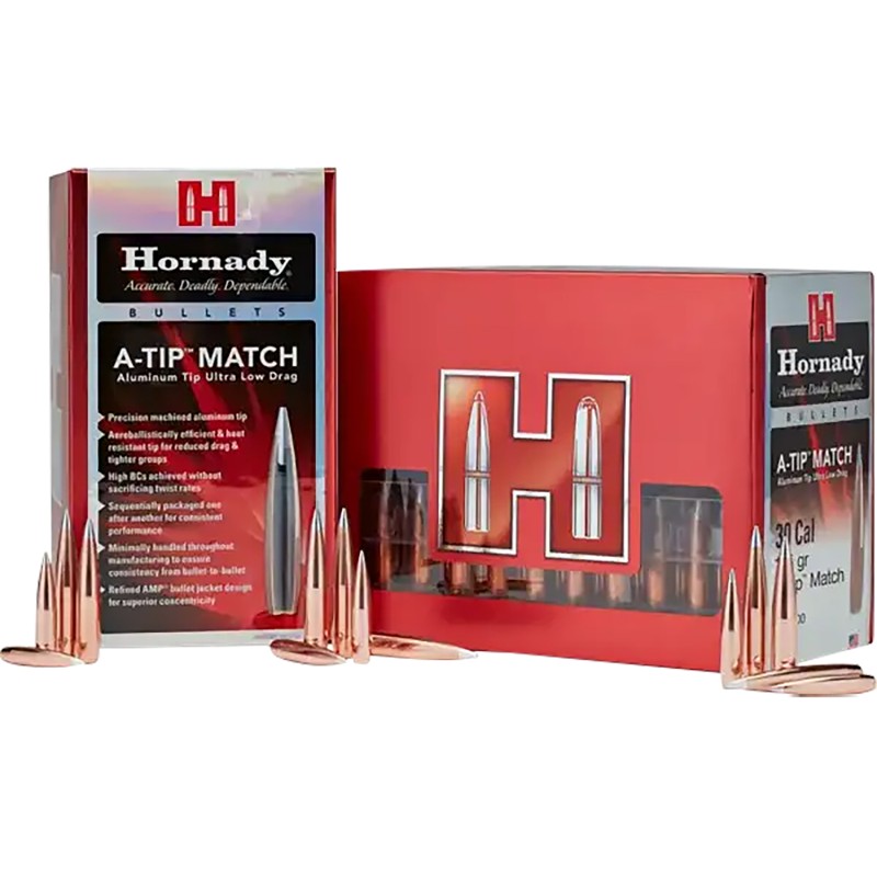 Hornady 3729 ATip Match 375 Cal .375 390 gr A Tip Match 25 Per Box 10 Case