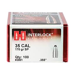 Hornady 3501 InterLock  35 Cal .355 170 gr Spire Point 100 Per Box 15 Case