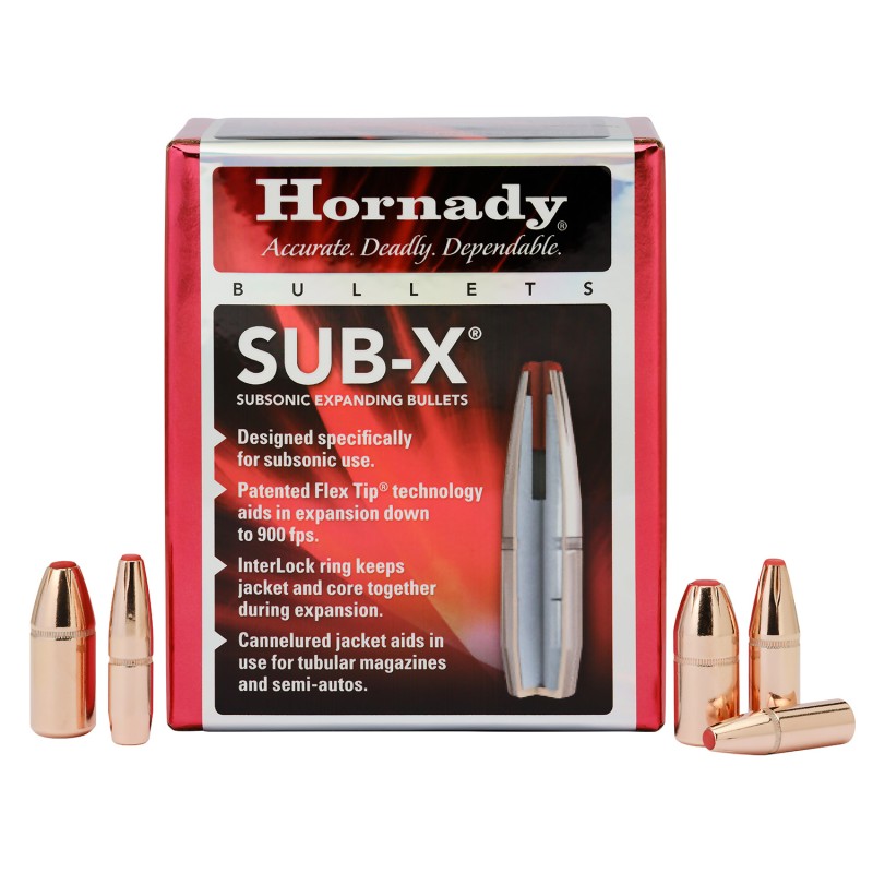 Hornady 45031 SubX  45 Cal 395 gr Subsonic eXpanding 50 Per Box 15 Case