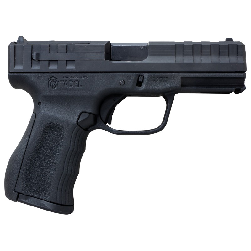 Citadel CITCP9BLK Centurion CP9 Compact 9mm Luger 141 4 Black Steel Barrel Optic ReadySerrated Slide Polymer Frame  Grip