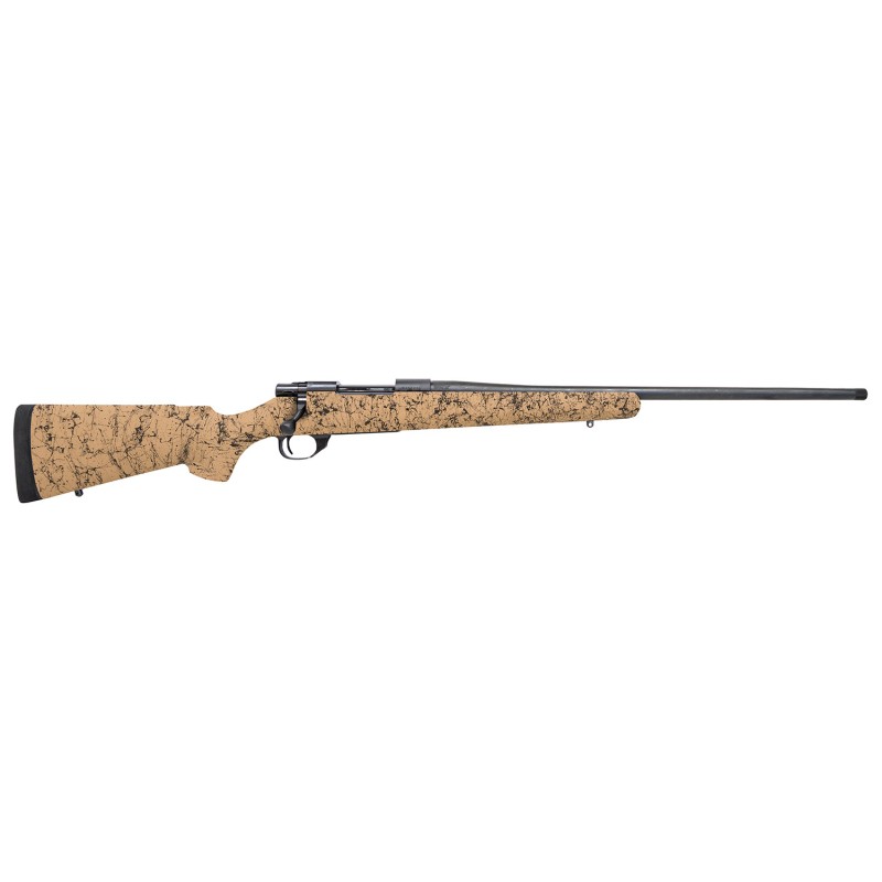 Howa HHS43334 M1500 HS Precision 300 Win Mag 31 24 Blued Threaded BarrelRec Tan with Black Webbed HS Precision Stock