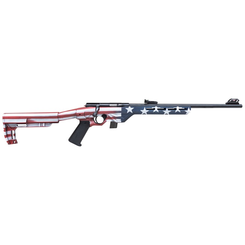 Citadel CIT22LRBLTUSA Trakr  22 LR 101 18 Blued Steel Barrel  Receiver American Flag Synthetic Stock