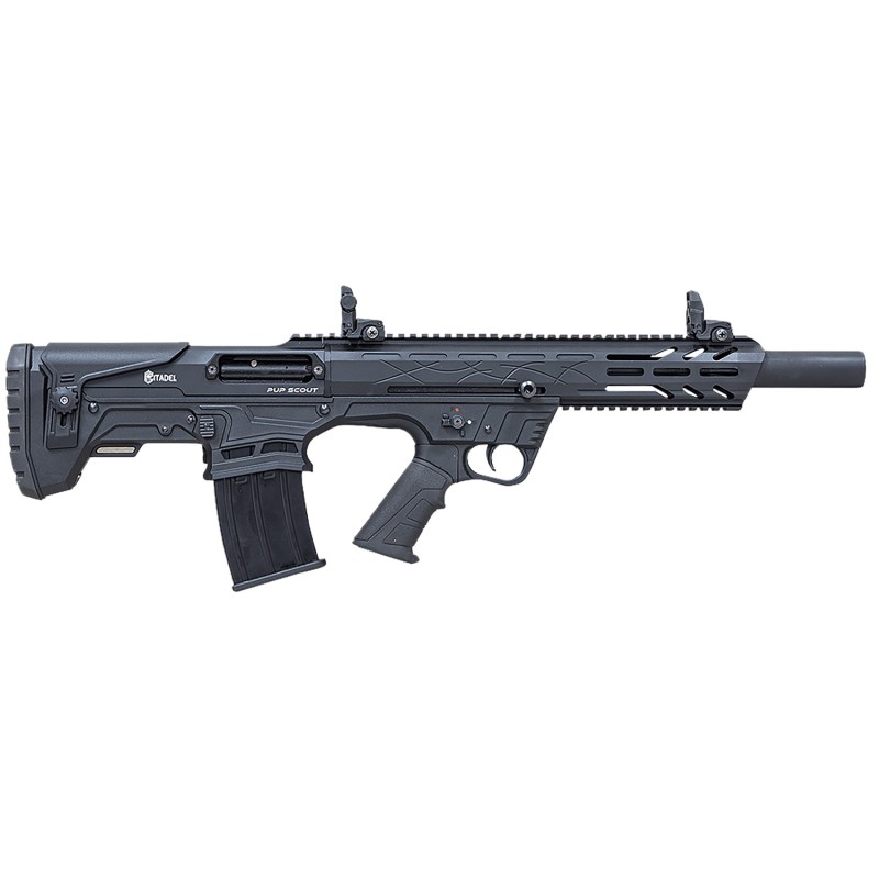 Citadel FRPS1218 Pup Scout  12 Gauge SemiAuto 3 51 18.50 Black Steel Barrel Black Picatinny Rail Aluminum Receiver Picatinny Han