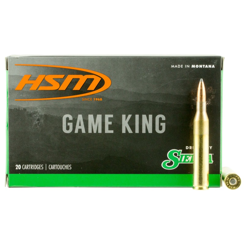 HSM 25061N Game King  2506 Rem 100 gr Sierra GameKing Spitzer Boat Tail 20 Per Box 20 Case