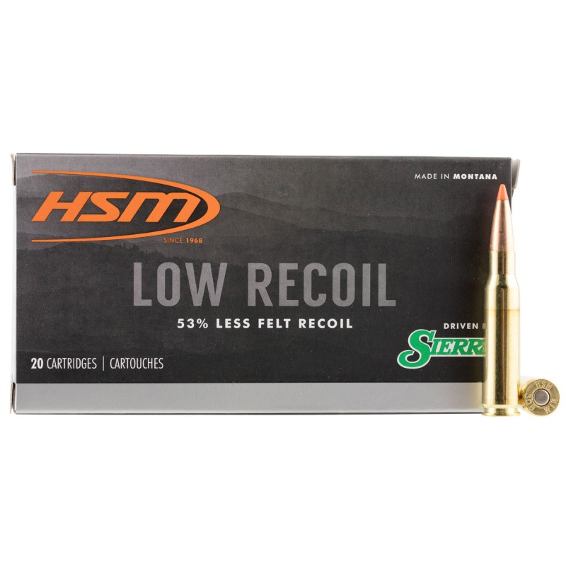 HSM 30844N Low Recoil  308 Win 150 gr Orange Polymer Tip 20 Per Box 25 Case