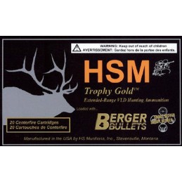 HSM 338WM300OTM Trophy Gold Extended Range 338 Win Mag 300 gr Berger Hybrid Tactical Open Tip Match 20 Per Box 20 Case