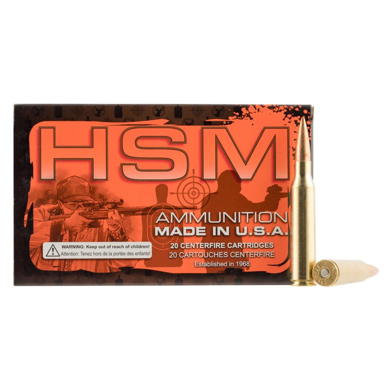 HSM 338LAPUA3N68 Match  338 Lapua Mag 300 gr Sierra MatchKing BTHP 20 Per Box 20 Case