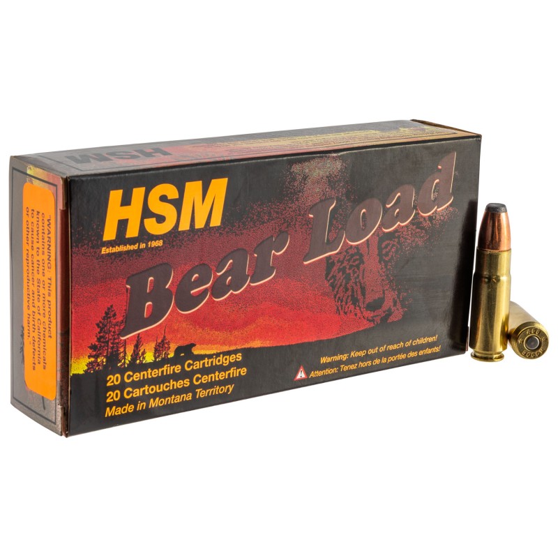 HSM 458SOCOM1N Bear Load  458 SOCOM 350 gr Jacketed Flat Point 20 Per Box 25 Case