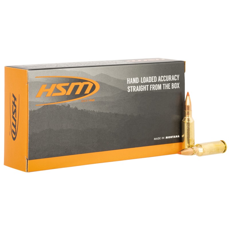 HSM 6ARC1N Centerfire Rifle VMax 6mm ARC 75 gr Jacket Hollow Point 20 Per Box 25 Case