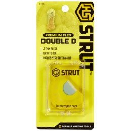 HS Strut 05905 Double D Double Reed Diaphragm Call Double Reed Turkey Hen Sounds Attracts Turkeys Yellow