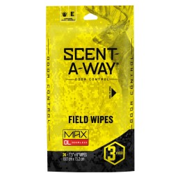 ScentAWay 07795 Max Field Wipes Odor Eliminator Odorless Scent Pkg of 24