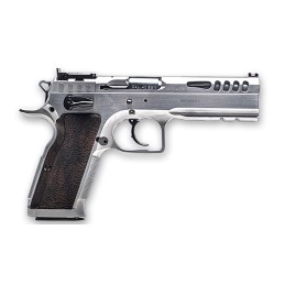 Tanfoglio IFG TFSTOCKM9 Defiant Stock Master 9mm Luger 171 4.75 Hard Chrome Steel Wood Grip