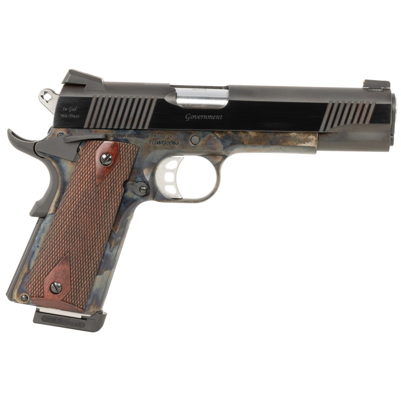 Tyler Gun Works TGWGVCC45 Custom 1911 Government Full Size Frame 45 ACP 71 5 Stainless Match Grade Barrel Blued Serrated Steel S