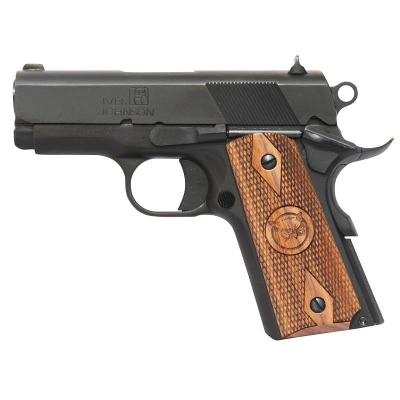 Iver Johnson Arms THRASHER Thrasher  45 ACP 71 3.13 Black Bull Barrel Matte Blued Serrated Steel Slide  Frame wBeavertail Walnut