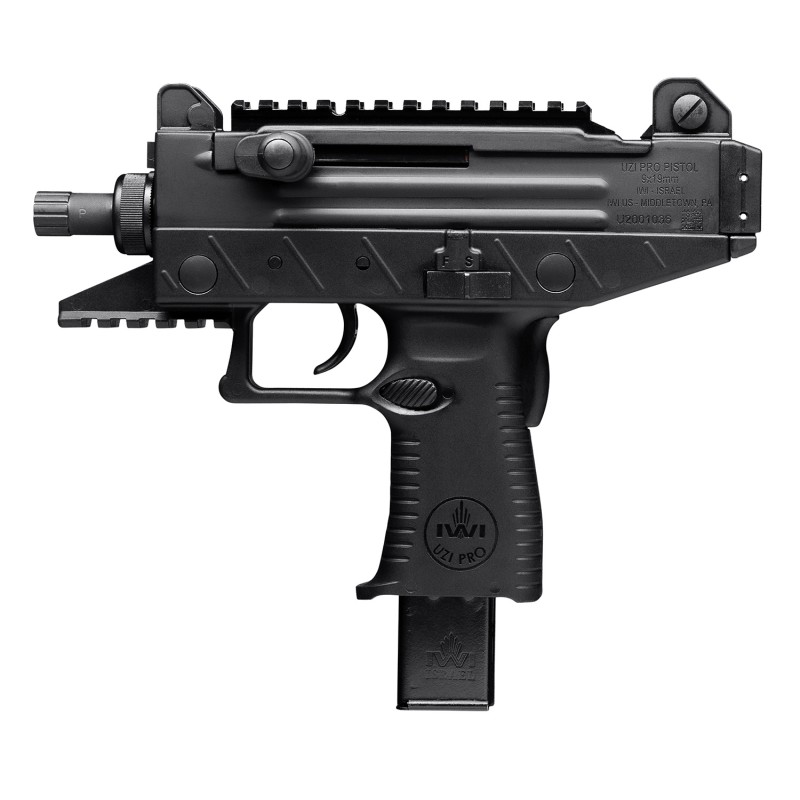 IWI US UPP9ST Uzi Pro  9mm Luger Caliber with 4.50 Threaded Barrel 251 Capacity Black Metal Finish Black Polymer Grip Right Hand