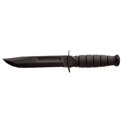 KaBar 1256 FightingUtility  5.25 Fixed Clip Point Plain Black 1095 CroVan Blade Black Kraton G Handle Includes Sheath