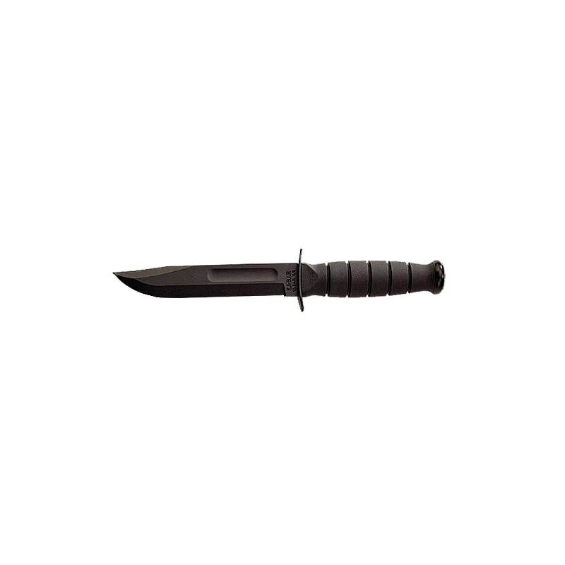 KaBar 1256 FightingUtility  5.25 Fixed Clip Point Plain Black 1095 CroVan Blade Black Kraton G Handle Includes Sheath