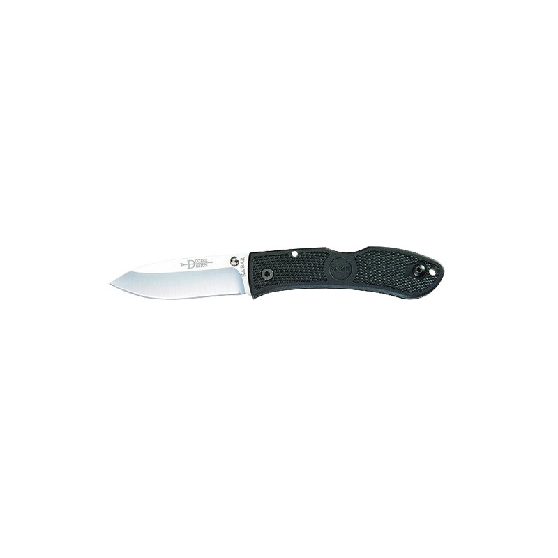 KaBar 4062 Dozier Hunter 3 Folding Drop Point Plain AUS8A SS Blade Black Zytel Handle Includes Pocket Clip