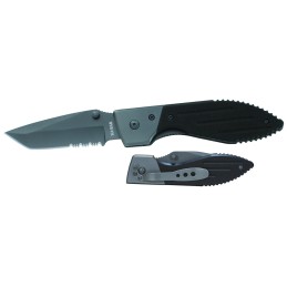 KaBar 3075 Warthog  3 Folding Tanto Part Serrated 420HC SS Blade Black G10 Handle Includes Pocket Clip