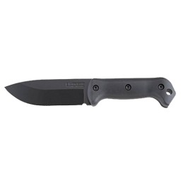 KaBar BK2 Becker Campanion 5.25 Fixed Clip Point Drop Point Plain Black 1095 CroVan Blade Black Ultramid Handle Includes Sheath