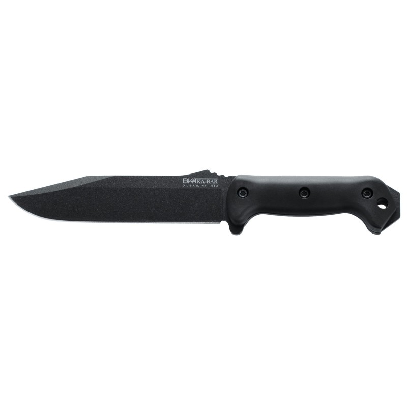 KaBar BK7 Becker Combat Utility 7 Fixed Clip Point Plain Black 1095 CroVan Blade Black Ultramid Handle Includes Sheath