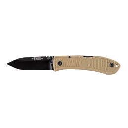 KaBar 4062CB Dozier Hunter 3 Folding Drop Point Plain Black AUS8A SS Blade Coyote Brown Zytel Handle Includes Pocket Clip