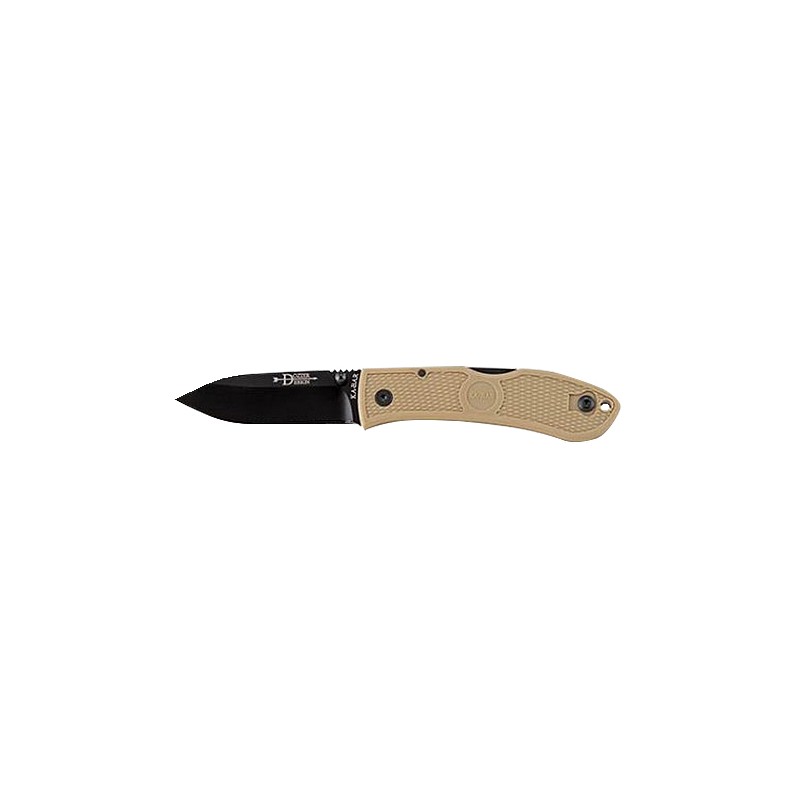 KaBar 4062CB Dozier Hunter 3 Folding Drop Point Plain Black AUS8A SS Blade Coyote Brown Zytel Handle Includes Pocket Clip