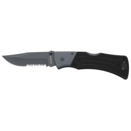 KaBar 3063 Mule  3.94 Folding Clip Point Part Serrated Black Stonewashed 420HC SS Blade Black G10 Handle Includes Pocket Clip